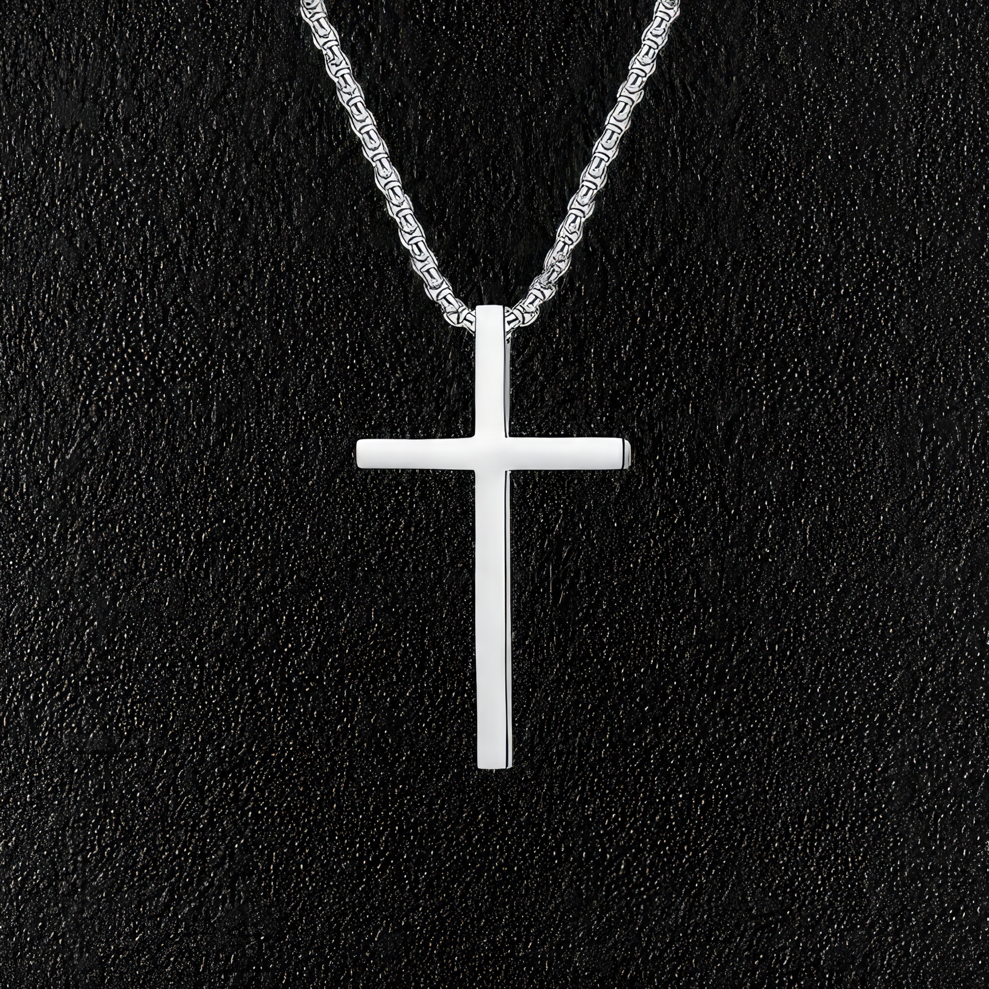 Small Stainless Steel Minimal Cross Necklace