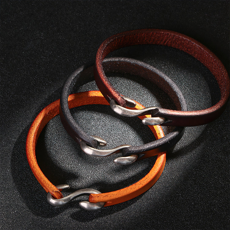 Minimalist leather bracelets for men