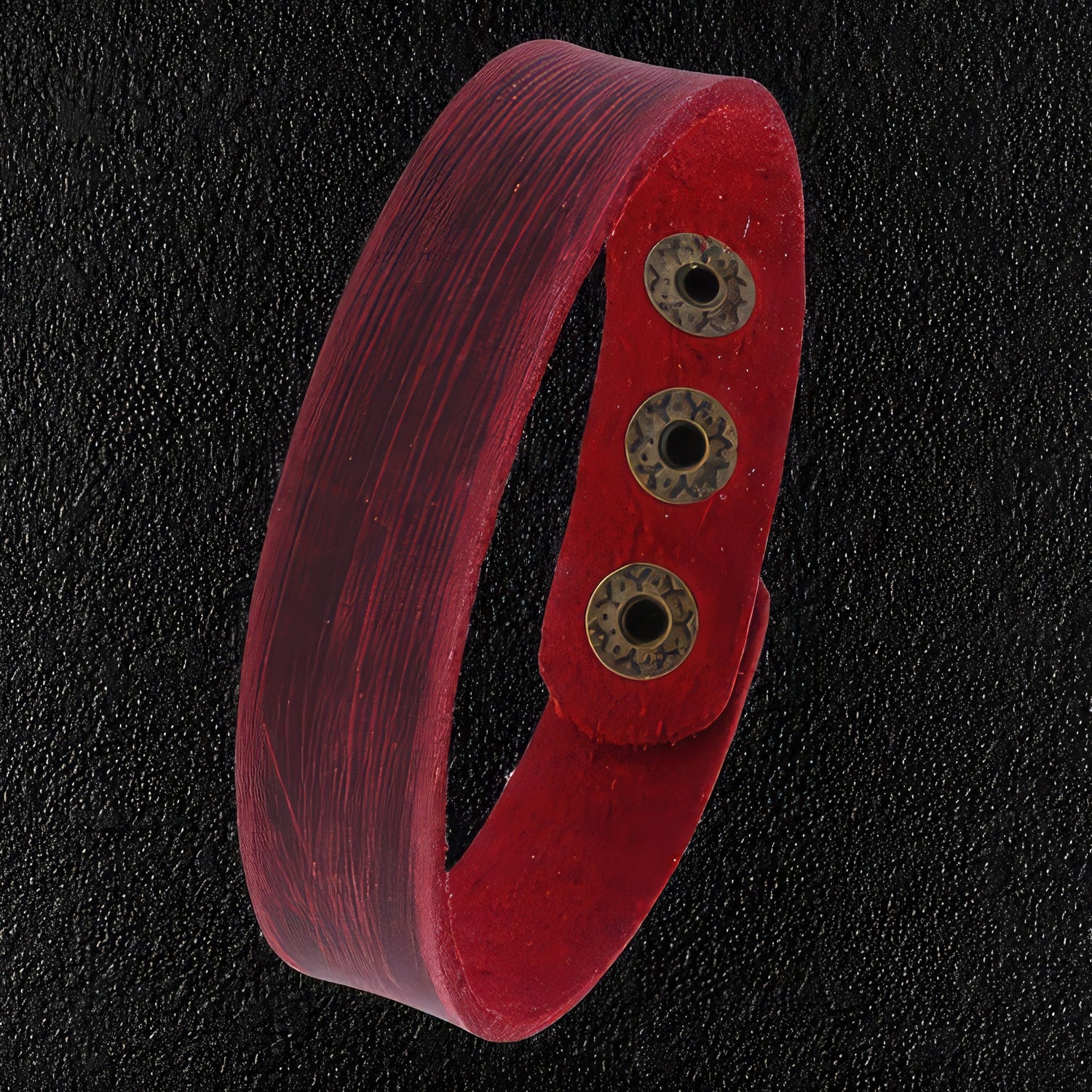 Minimalist Red Leather Wristband