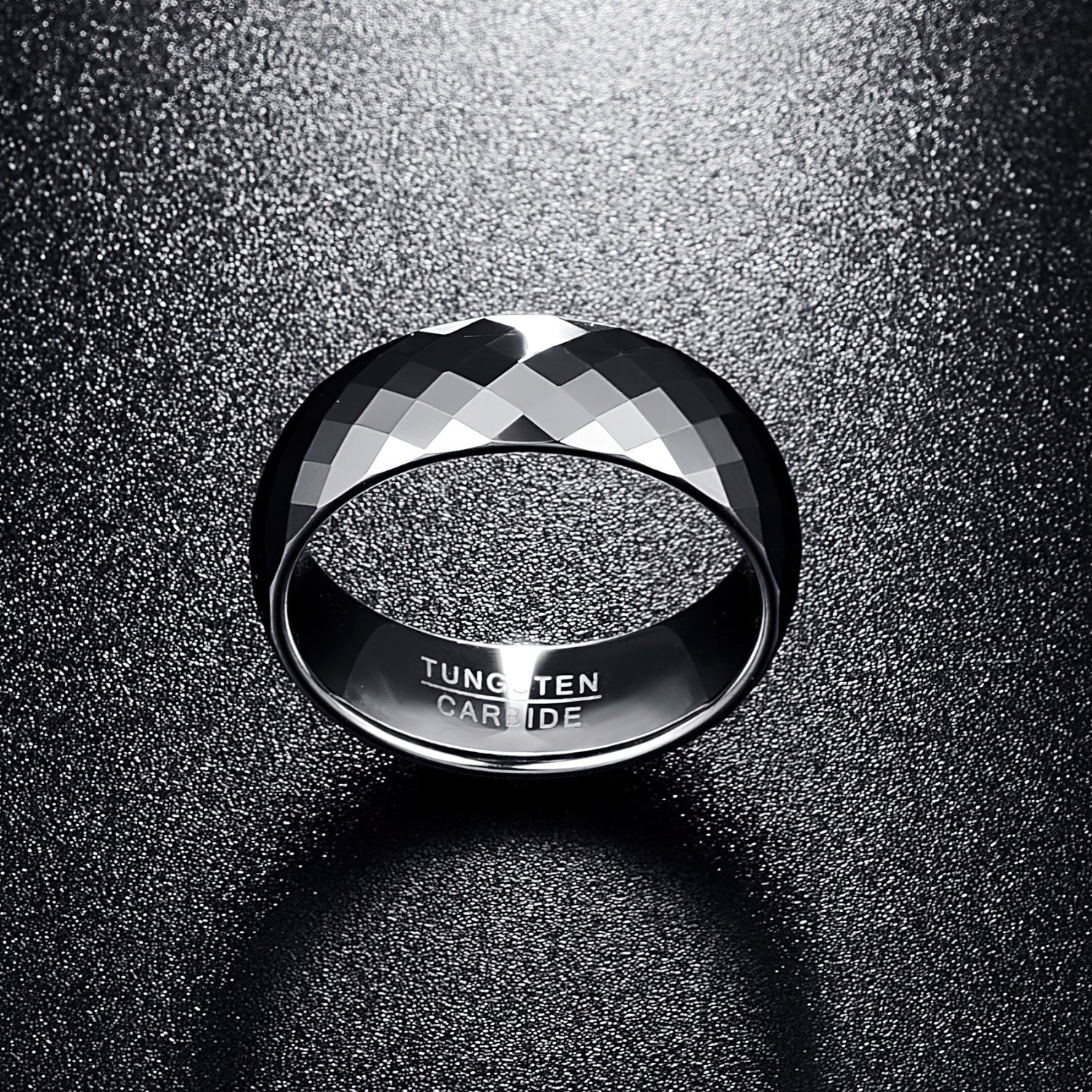 Multi-faceted Tungsten Ring For Men