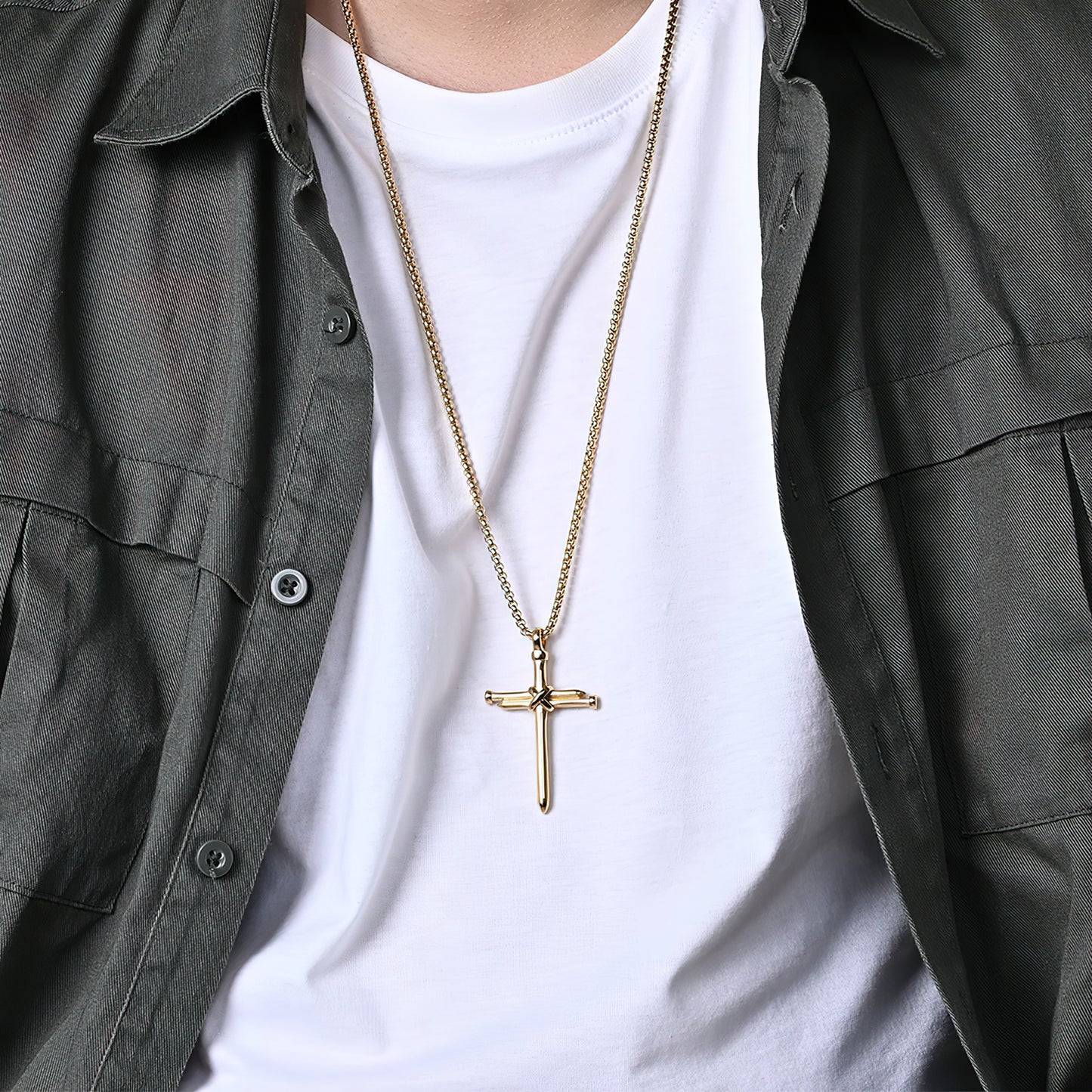 Men's Nail Cross Pendant