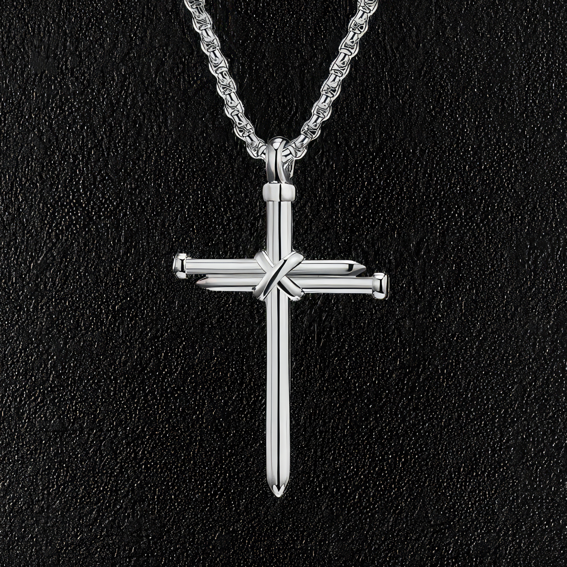 Stainless Steel Nail Cross Pendant 