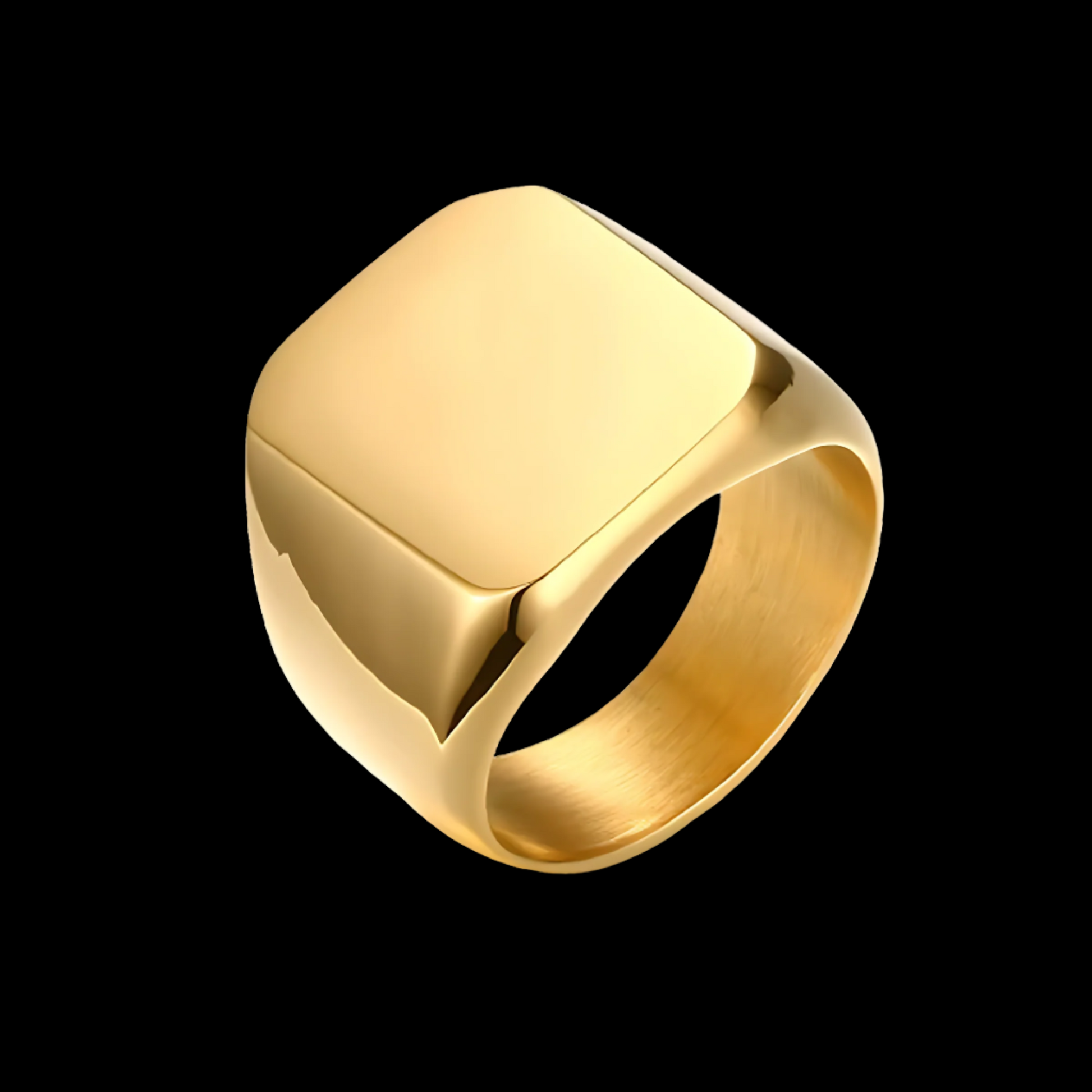 Men's Gold Steel Signet Ring