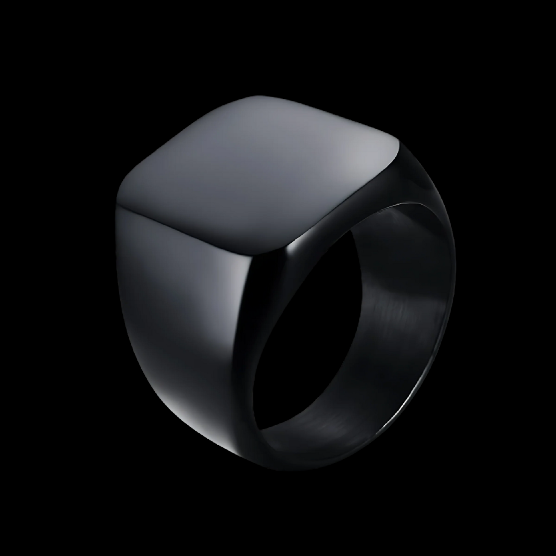 Men's Black Signet Ring