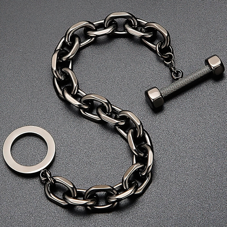 Solid Steel Chain Wristband For Men
