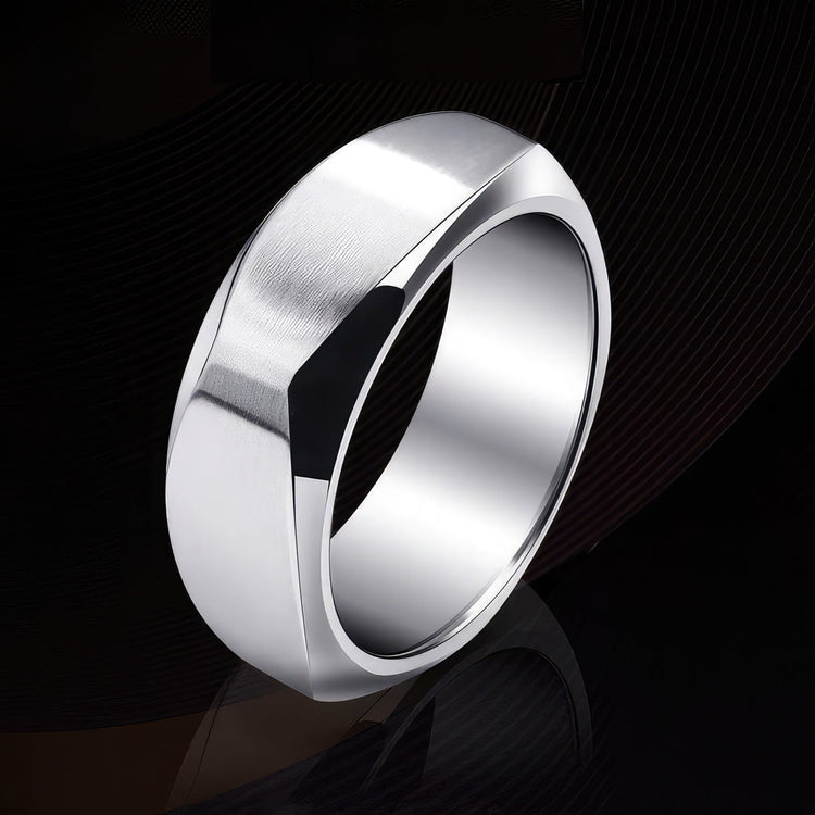 Silver Square Round Ring