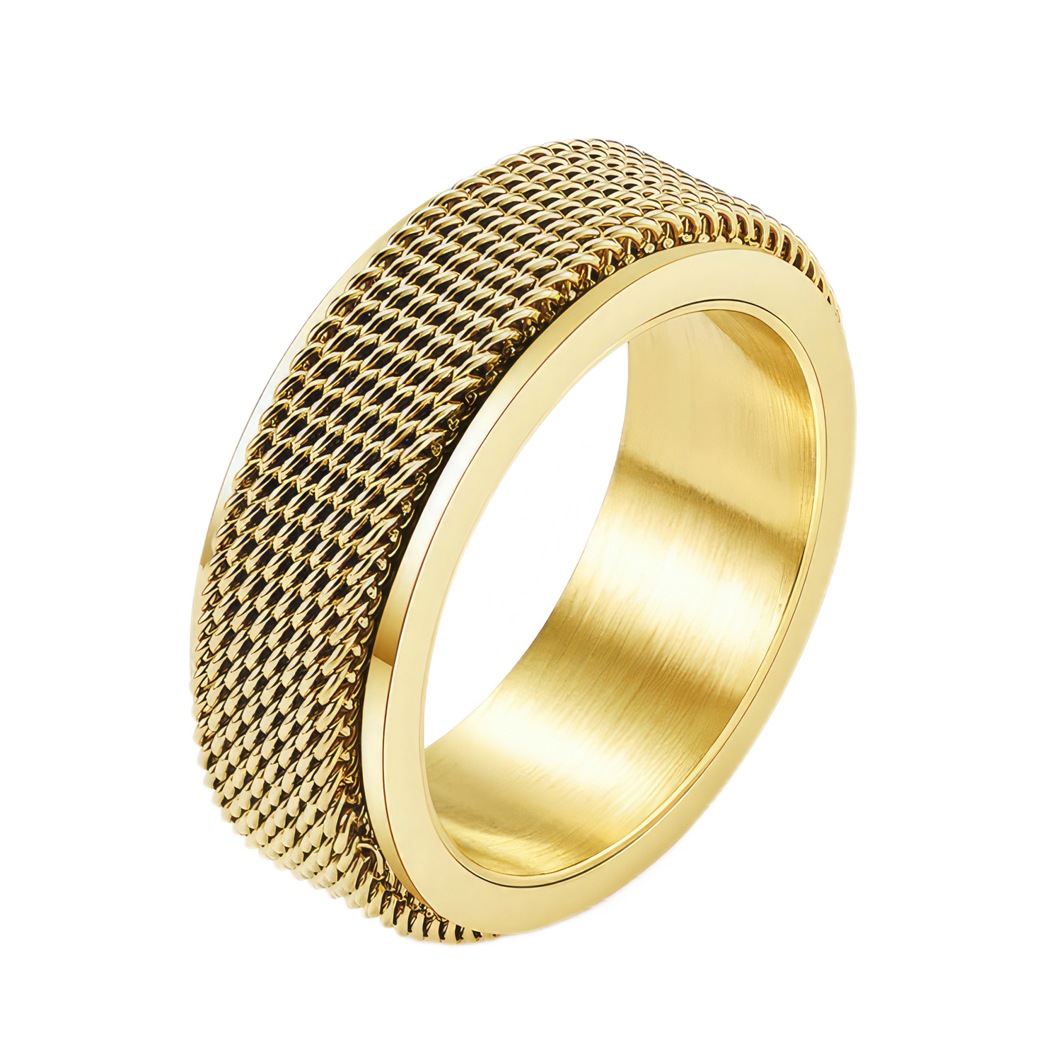 Steel Mesh Spinner Ring For Men