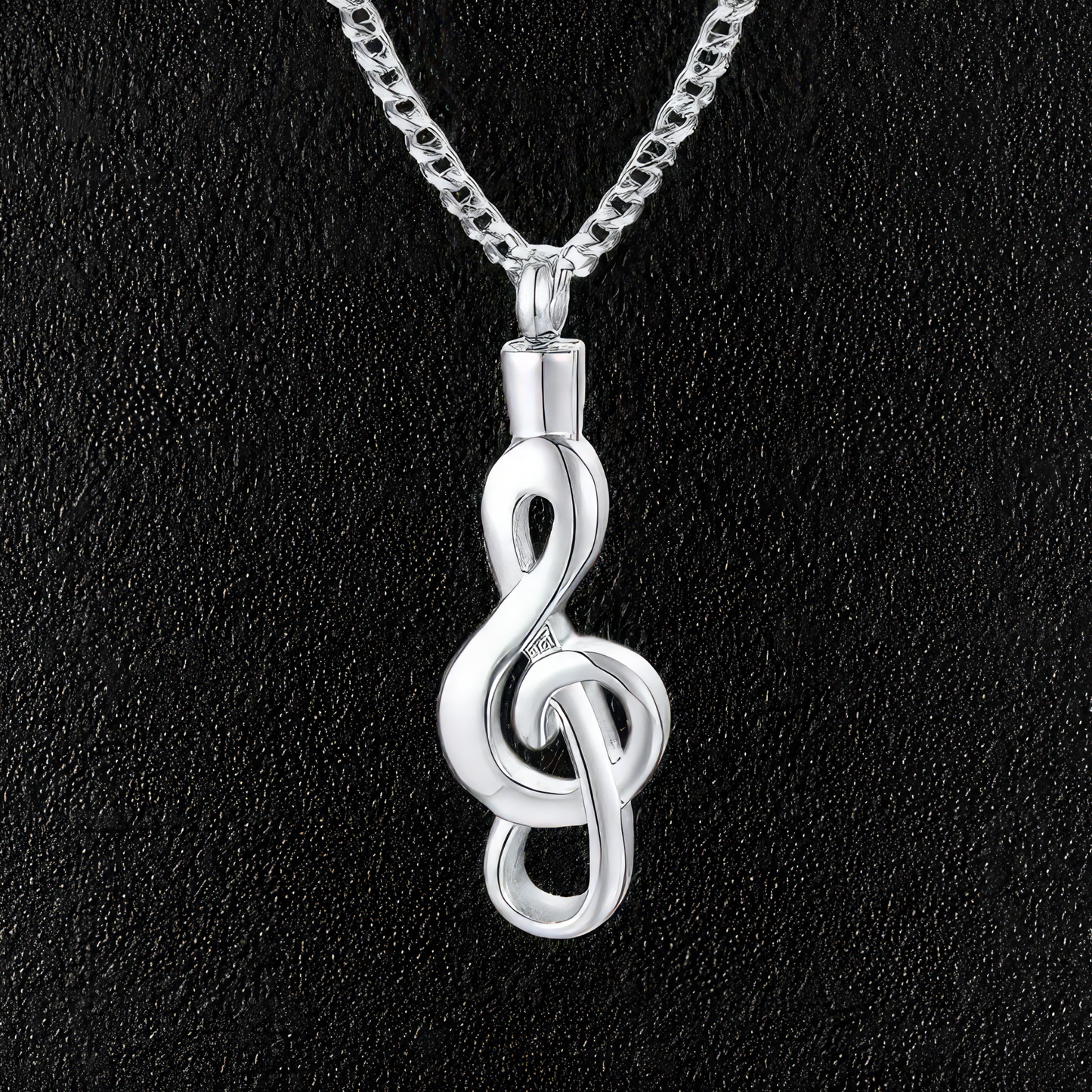 Silver Treble Clef Screw Top Pendant