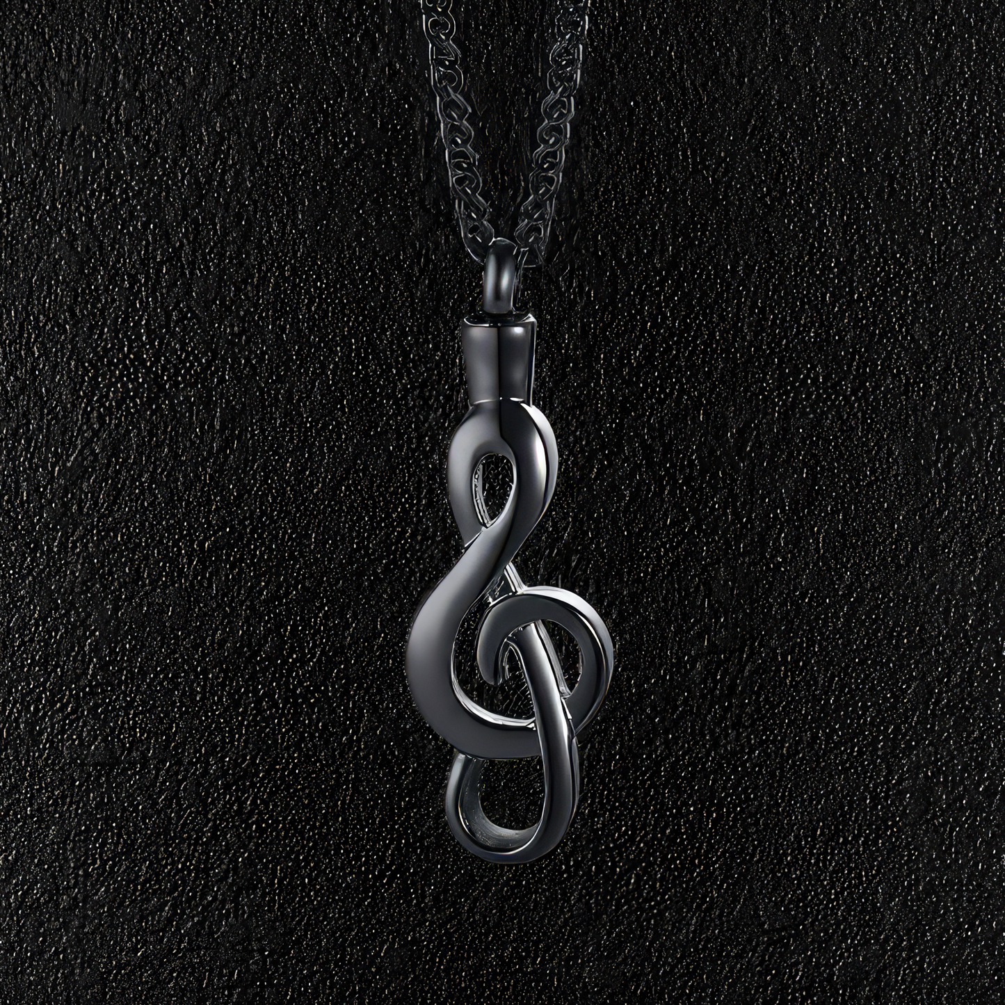 Black Treble Clef Screw Top Pendant