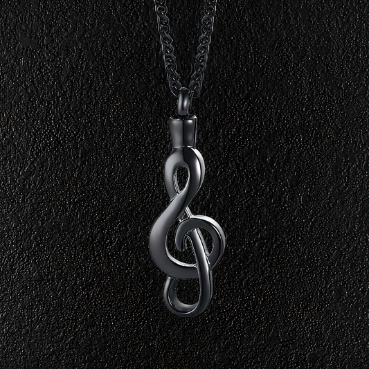 Black Treble Clef Screw Top Pendant