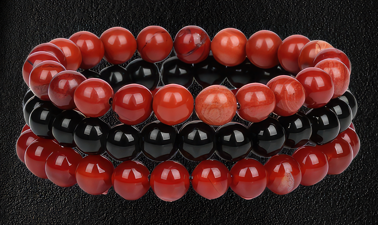Red Stone - Black onyx - Red agate