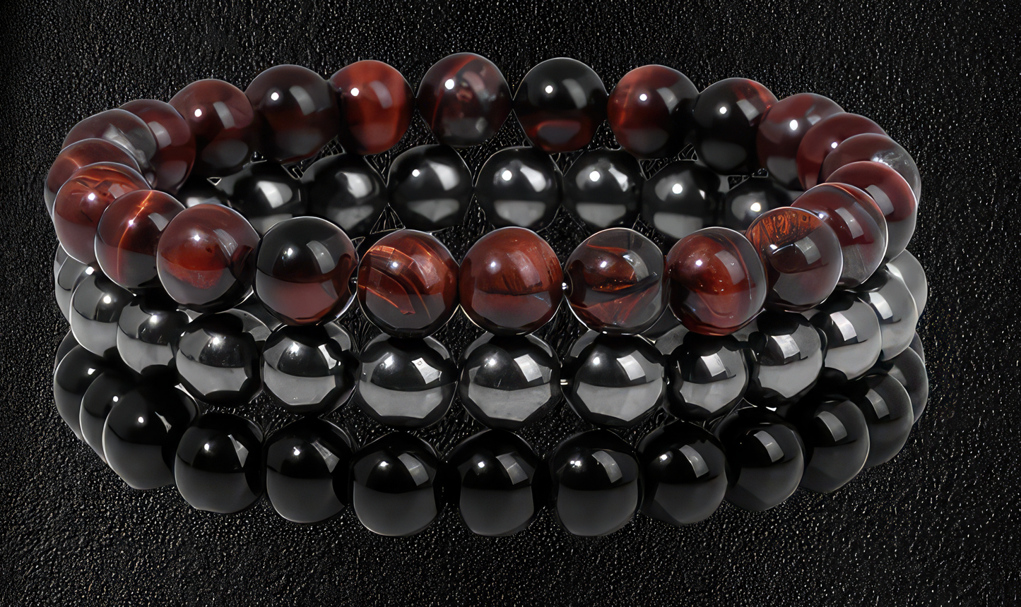 Tiger's eye - Hematite - Black onyx