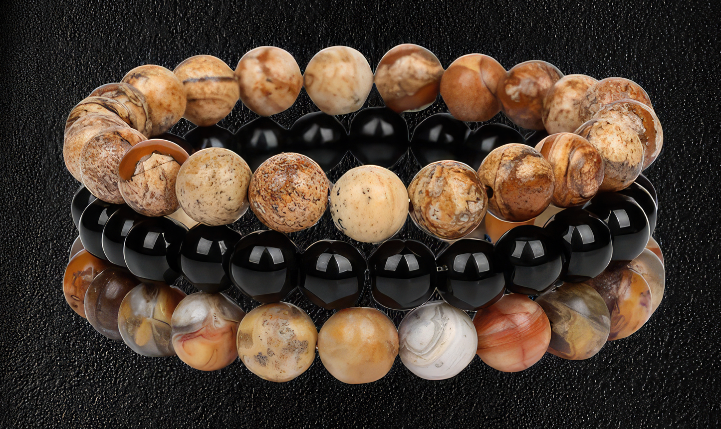 Picture stone - Black onyx - Agate