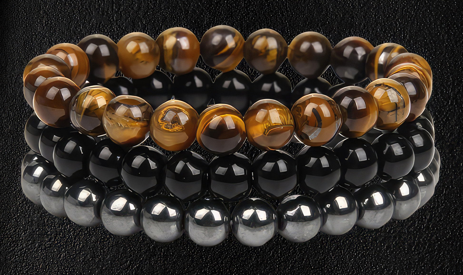 Tiger's eye - Black onyx - Hematite