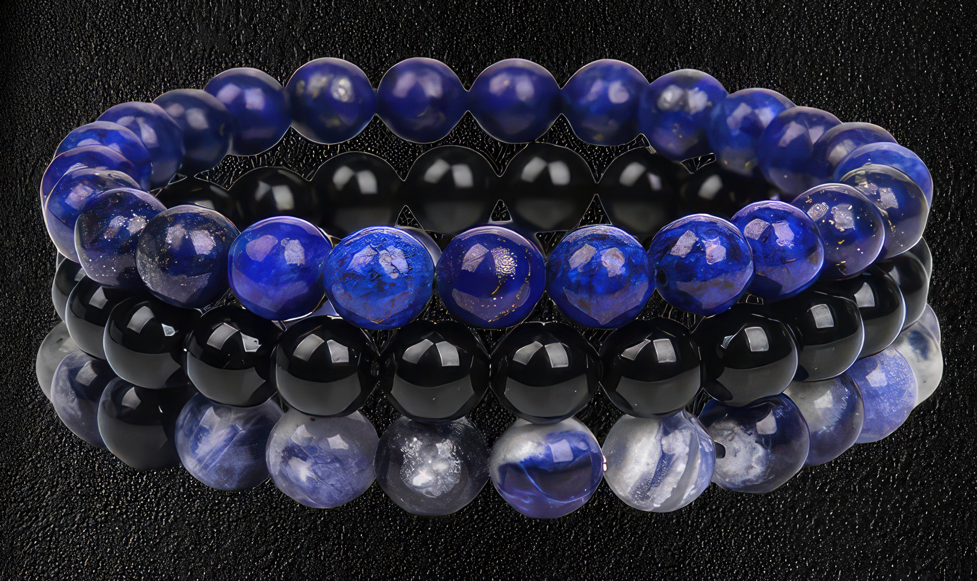 Blue agate - Black onyx - Sodalite