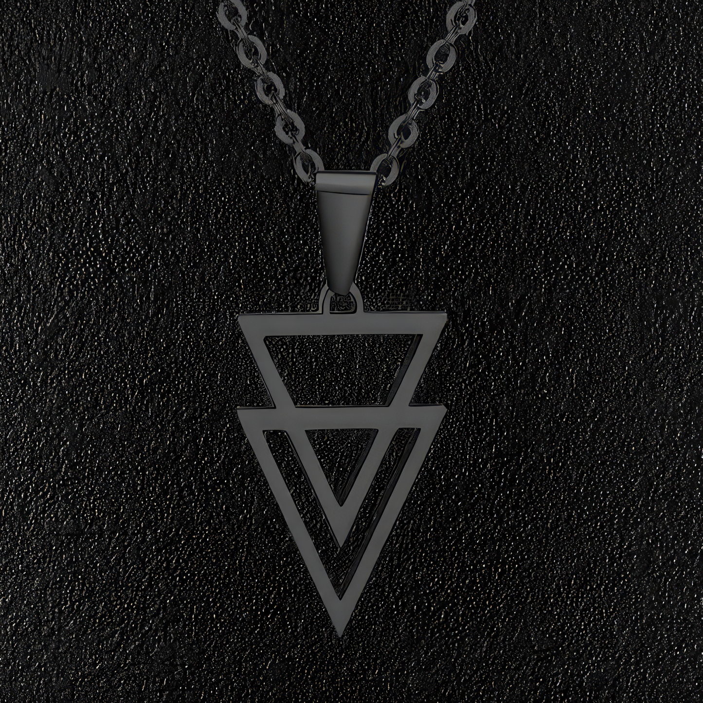 Black Twin Triangle Pendant