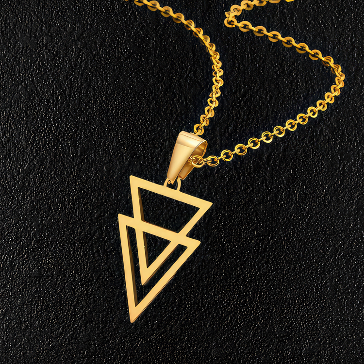 Gold Twin Triangle Pendant