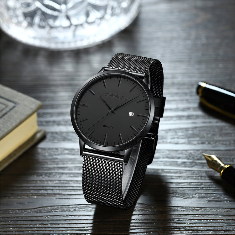 Men's Ultra Thin Black Watch