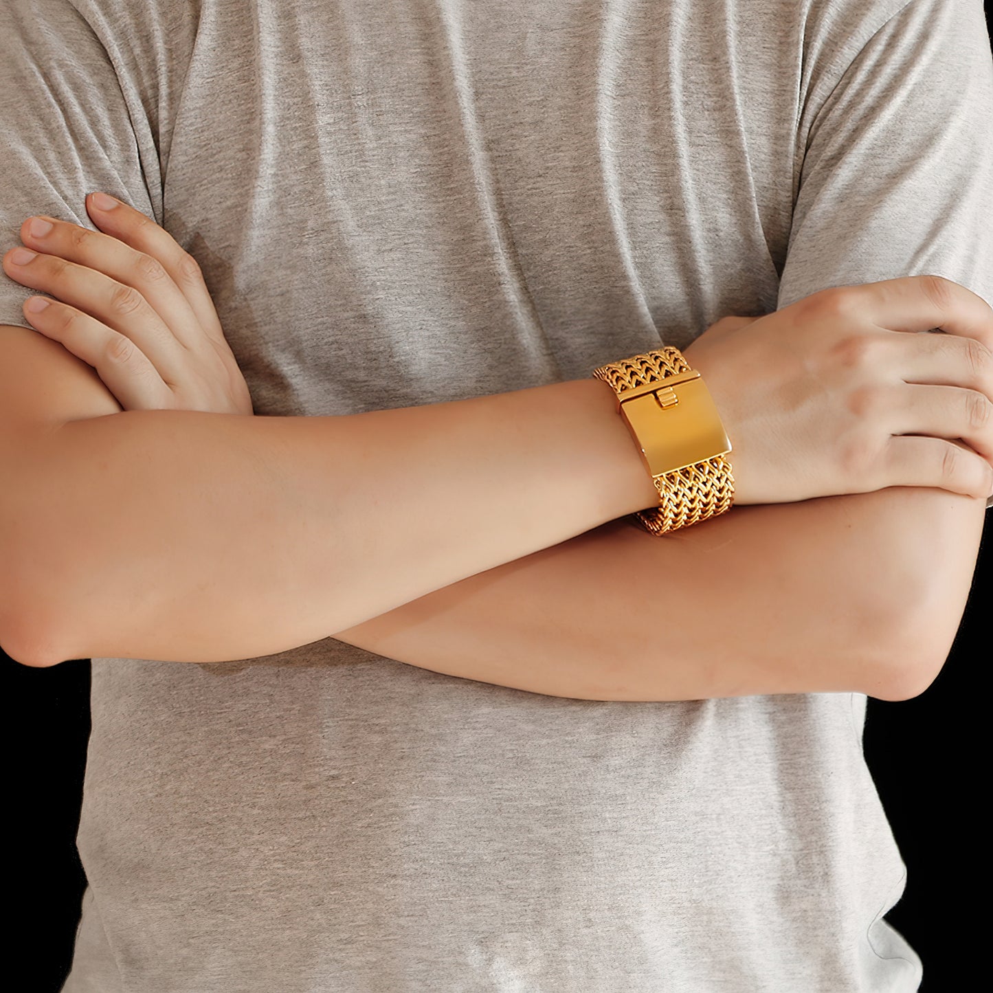 Men's Extra Wide Herringbone Bracelet