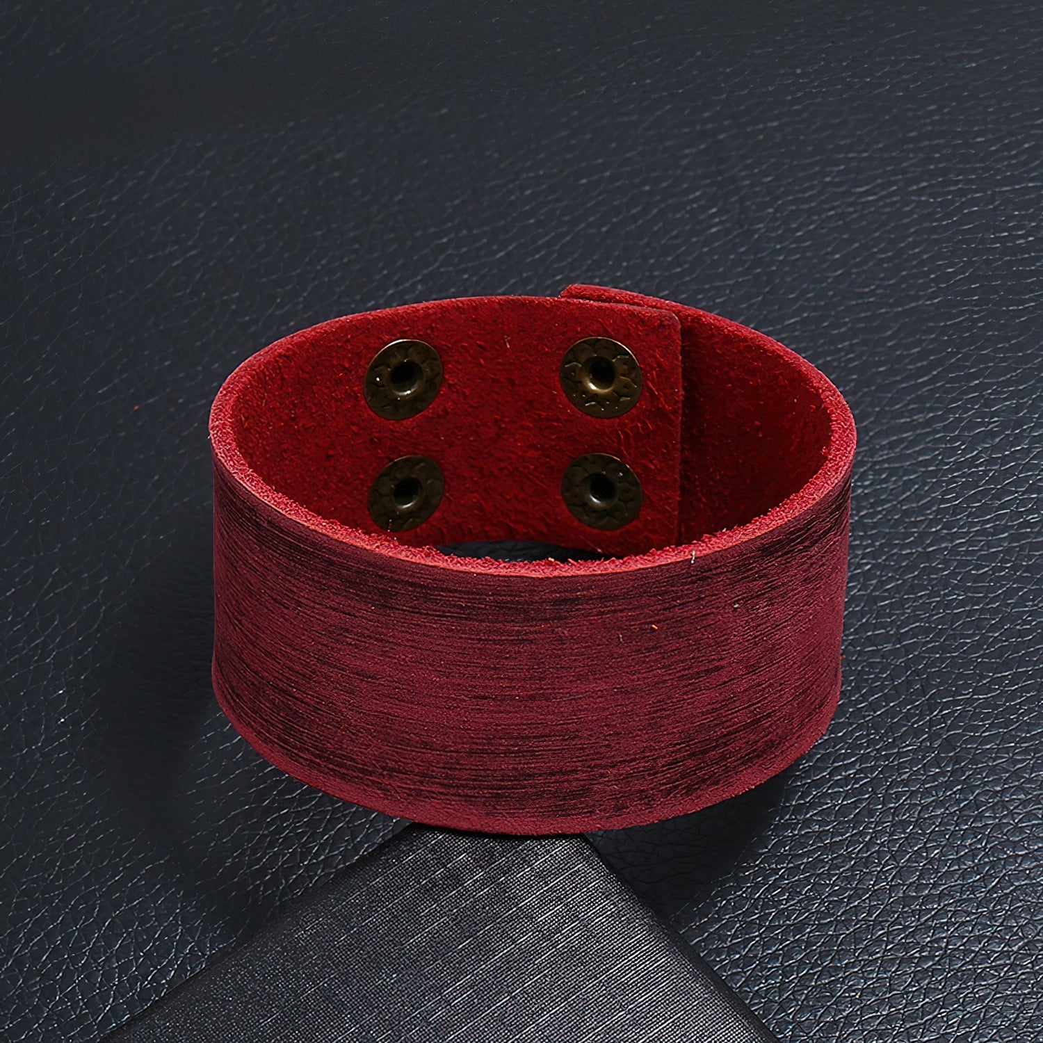 Wide Minimalist Leather Bracelet