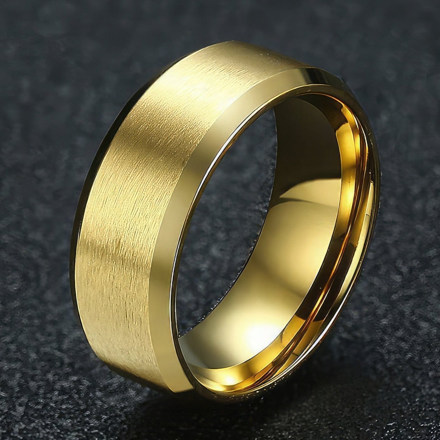 Brushed Stainless Steel Rings For Men