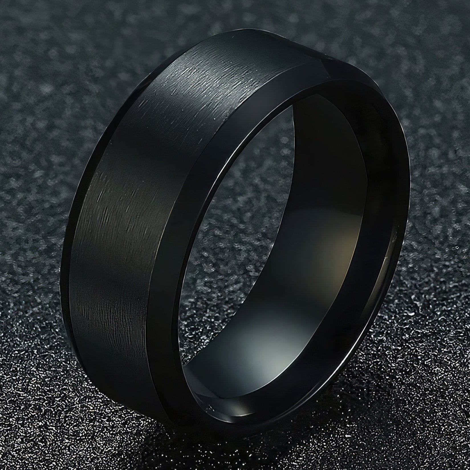 Man's Brushed Stainless Steel Rings