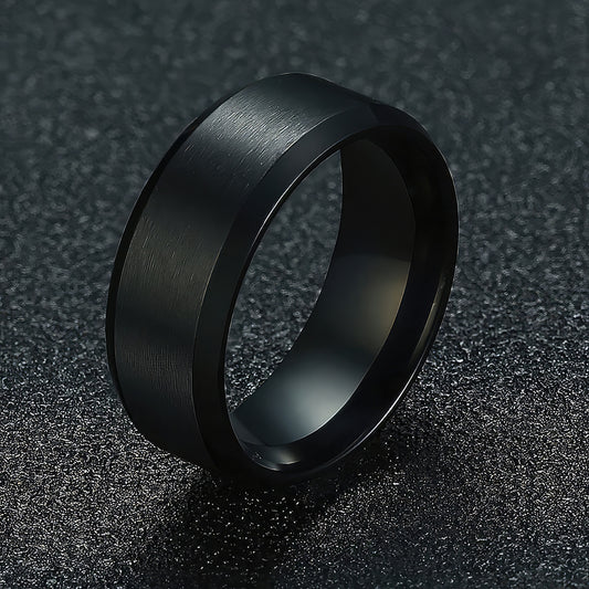 Man's Brushed Stainless Steel Rings