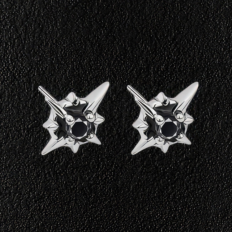 Black Crystal Star Earrings