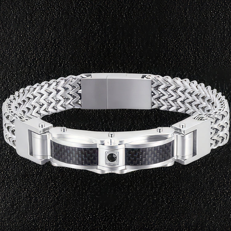 Luxury Stainless Steel & Carbon Fiber Men's Bracelet