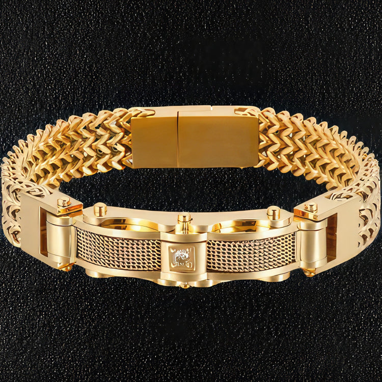 Luxury Gold Stainless Steel Men's Bracelet