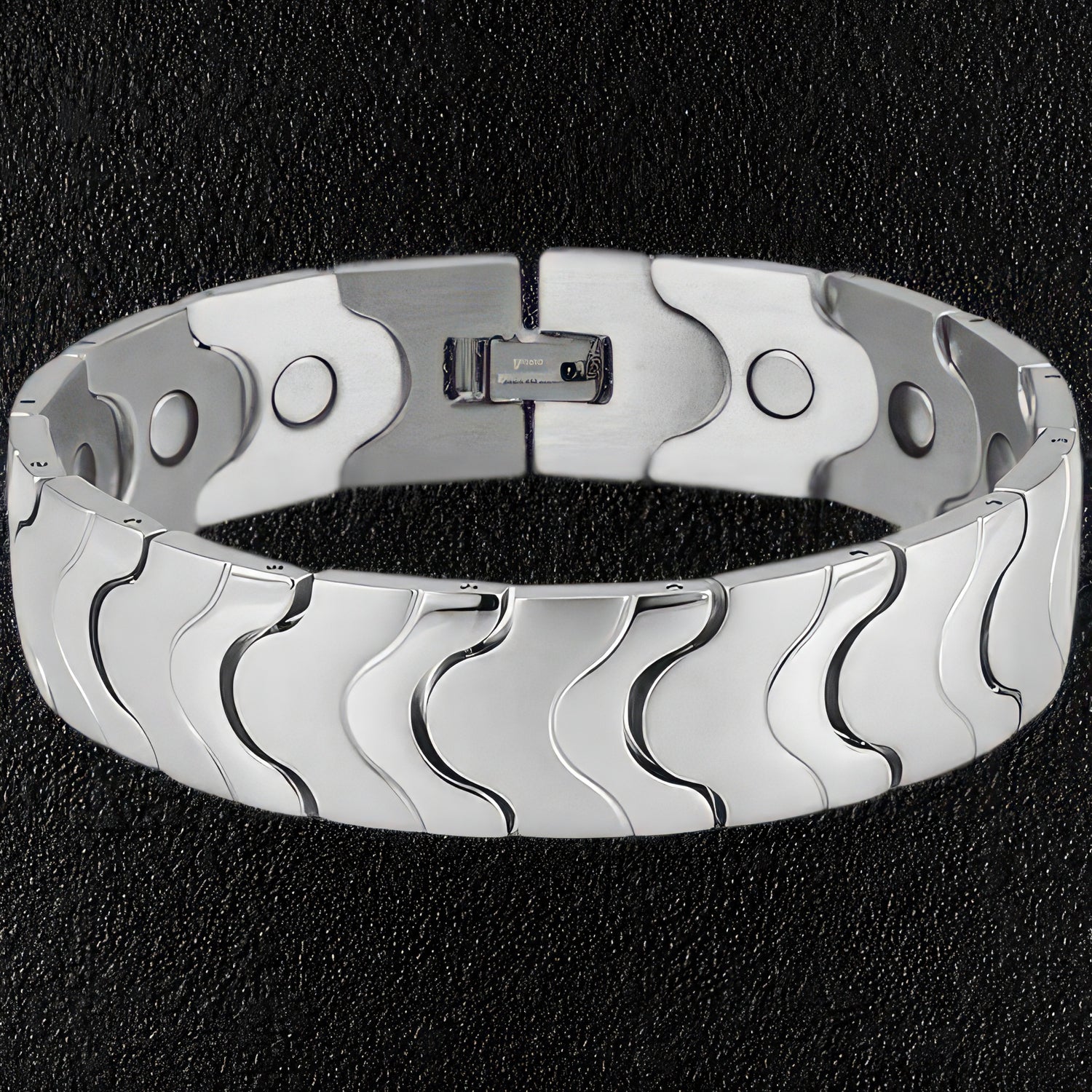 Silver Stainless Steel Wave Bracelet