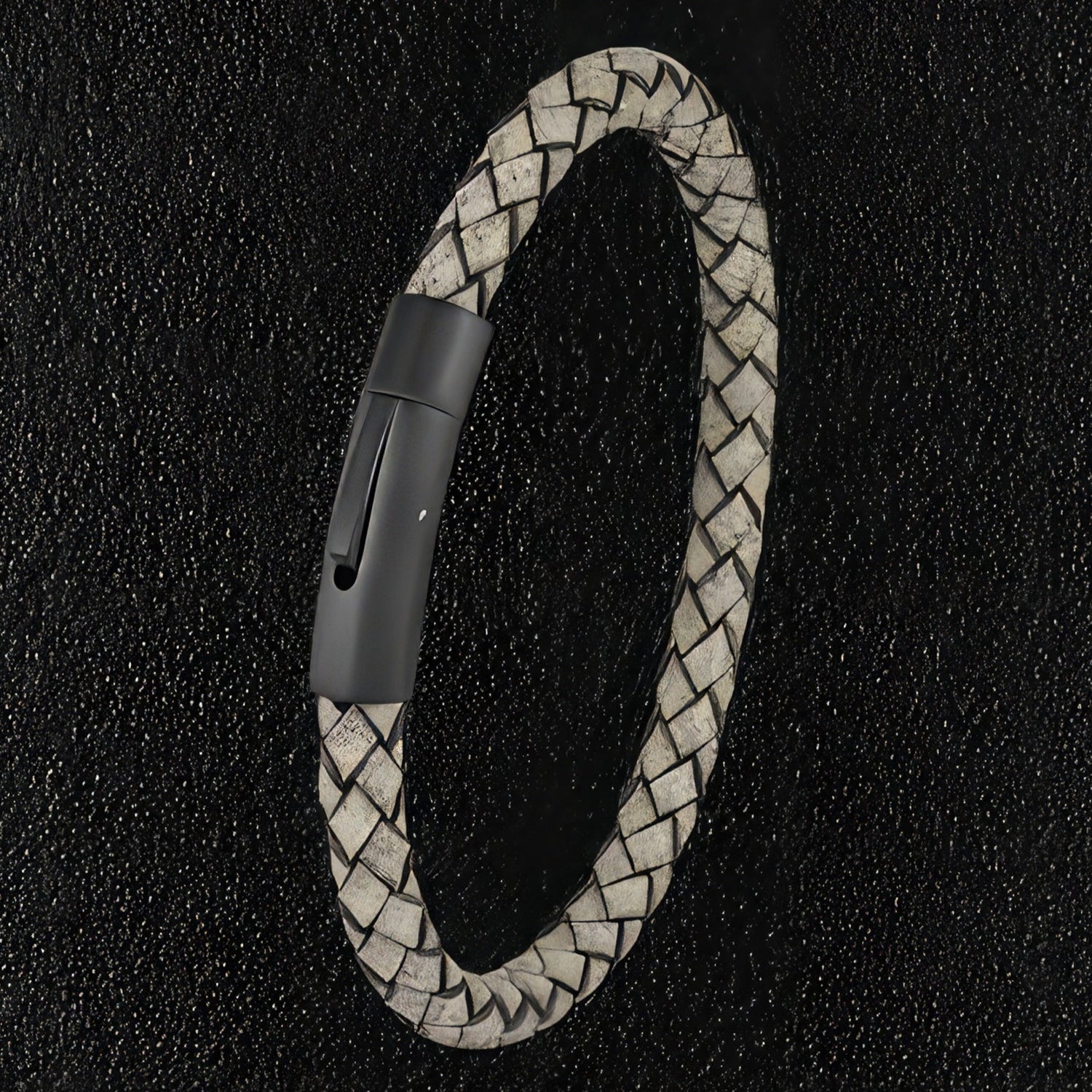 Mono Gray Leather Bracelet