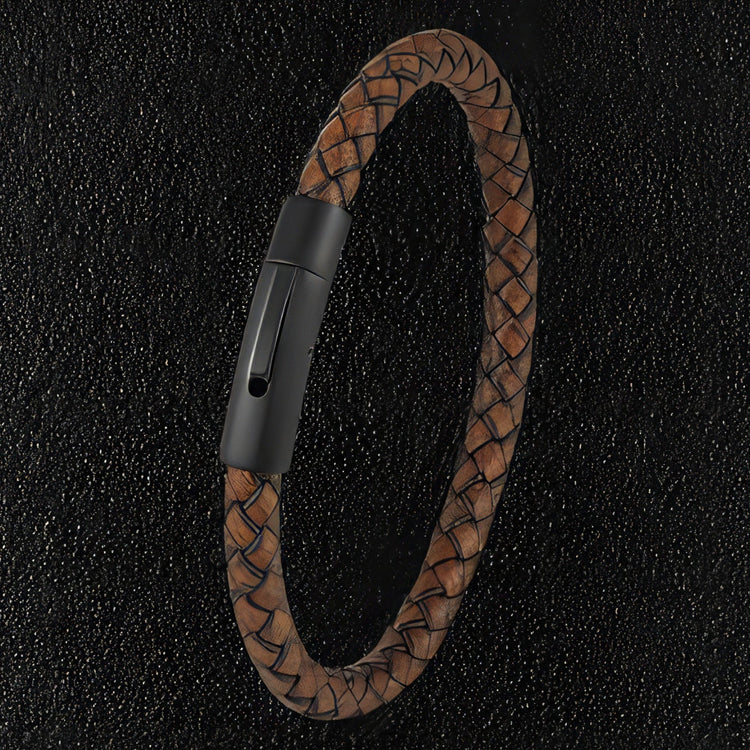 Mono Brown Leather Bracelet