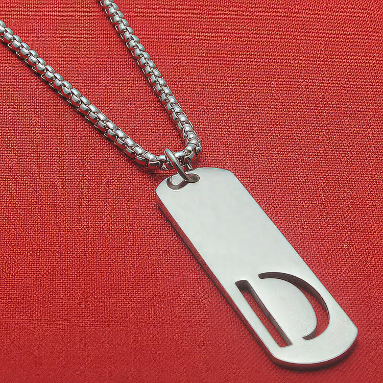 Narrow Initial Letter Dog Tag