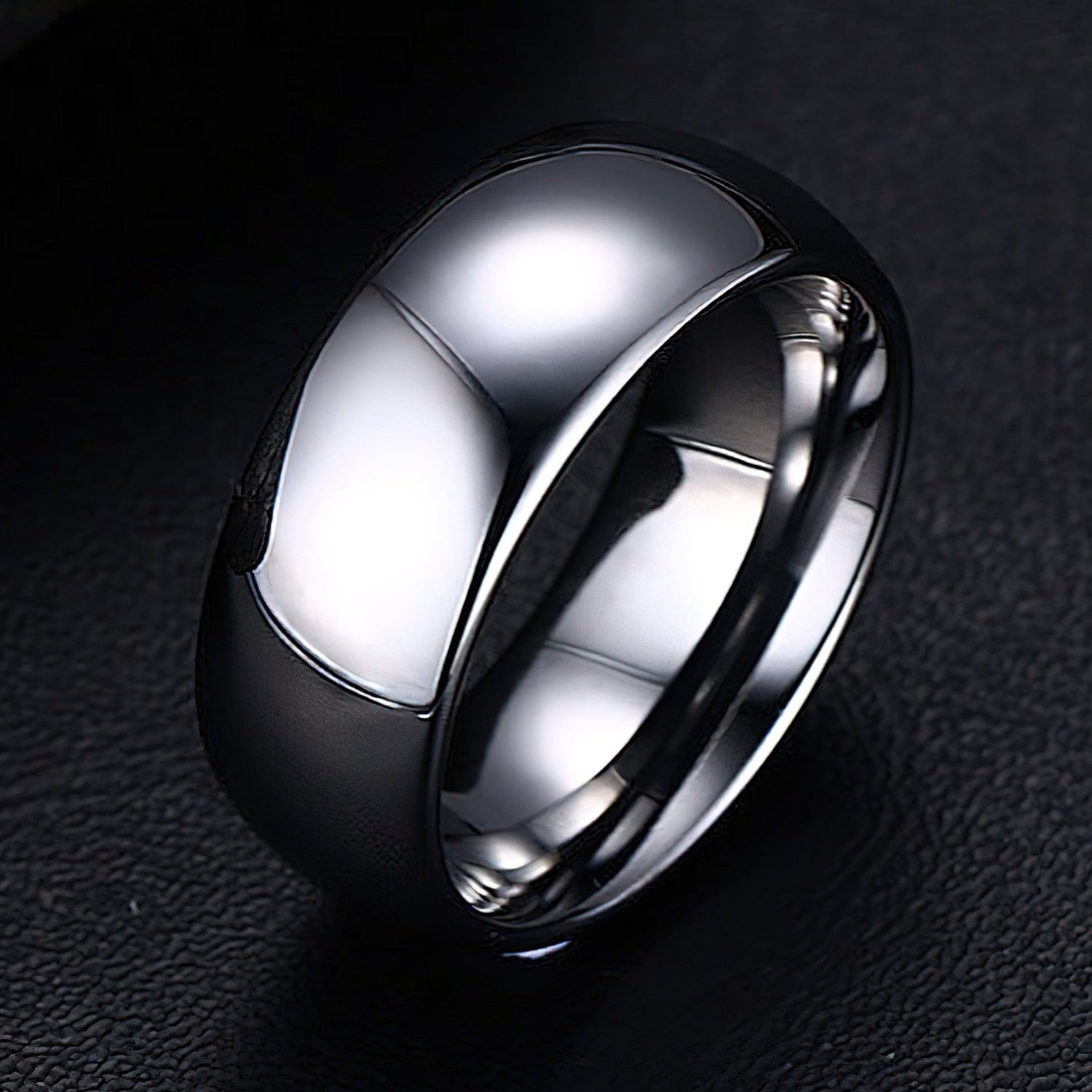 Silver Tungsten Carbide Wedding Ring