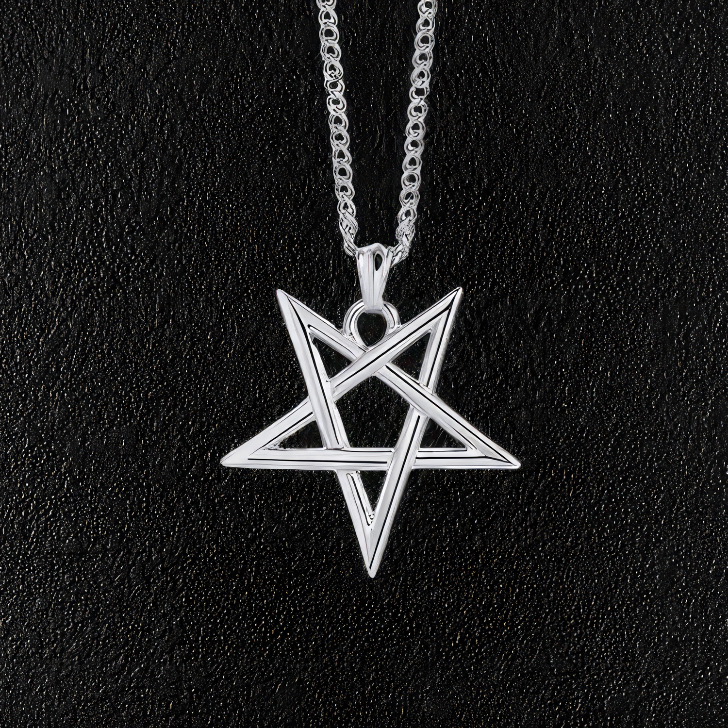 Silver Pentagram Pendant Necklace