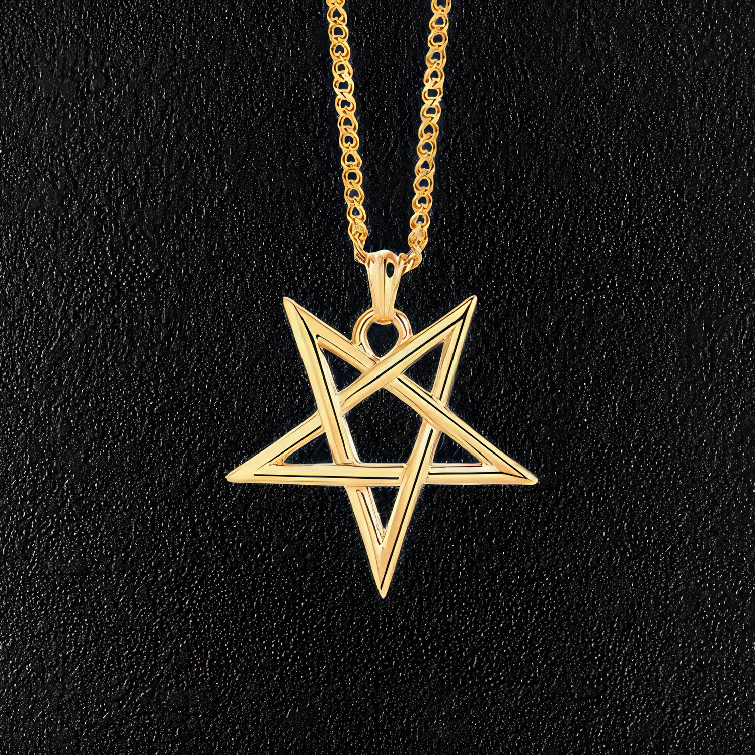 Gold Pentagram Pendant Necklace